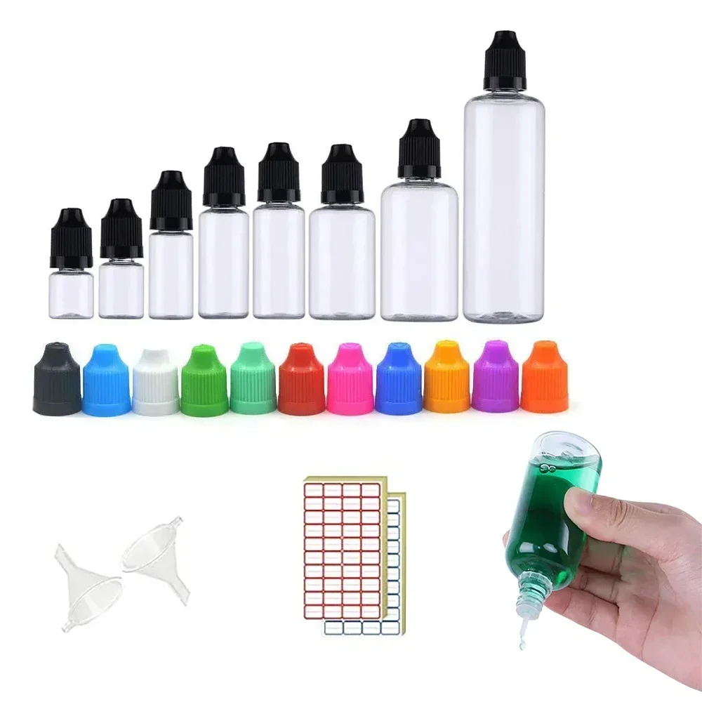 

5ml-120ml Wholesale Empty Plastic PET Eyes Liquid Dropper Refillable Bottles Squeezable Vape Oil Reusable Travel Container