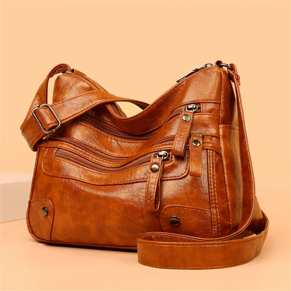 

2023 High Quality Women's Soft Leather Shoulder Bags Multi-Layer Classic Crossbody Bag Luxury Designer Purse and Handbag