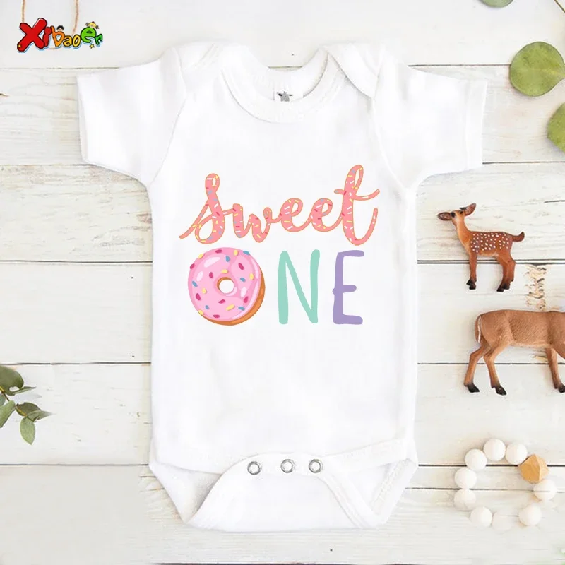 Baby Girl Onesie Sweet One Custom Name Bodysuit Clothes Newborn Outfits New Born First Birthday Toddler Designer Infant Clothes 2