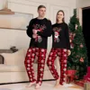 2024 New Year's Costumes Cartoon Elk Print Christmas Parent-child Matching Pajamas Set Boys Girls Sleepwear Xmas Family Look Pjs 3