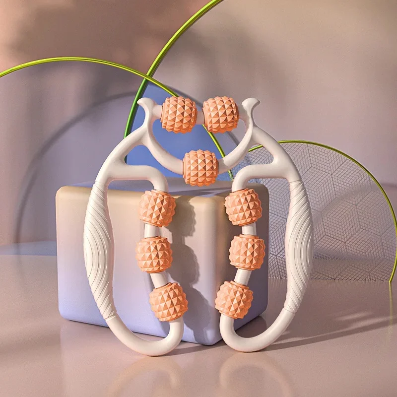 Nine-wheel leg clamp massager-white Orange
