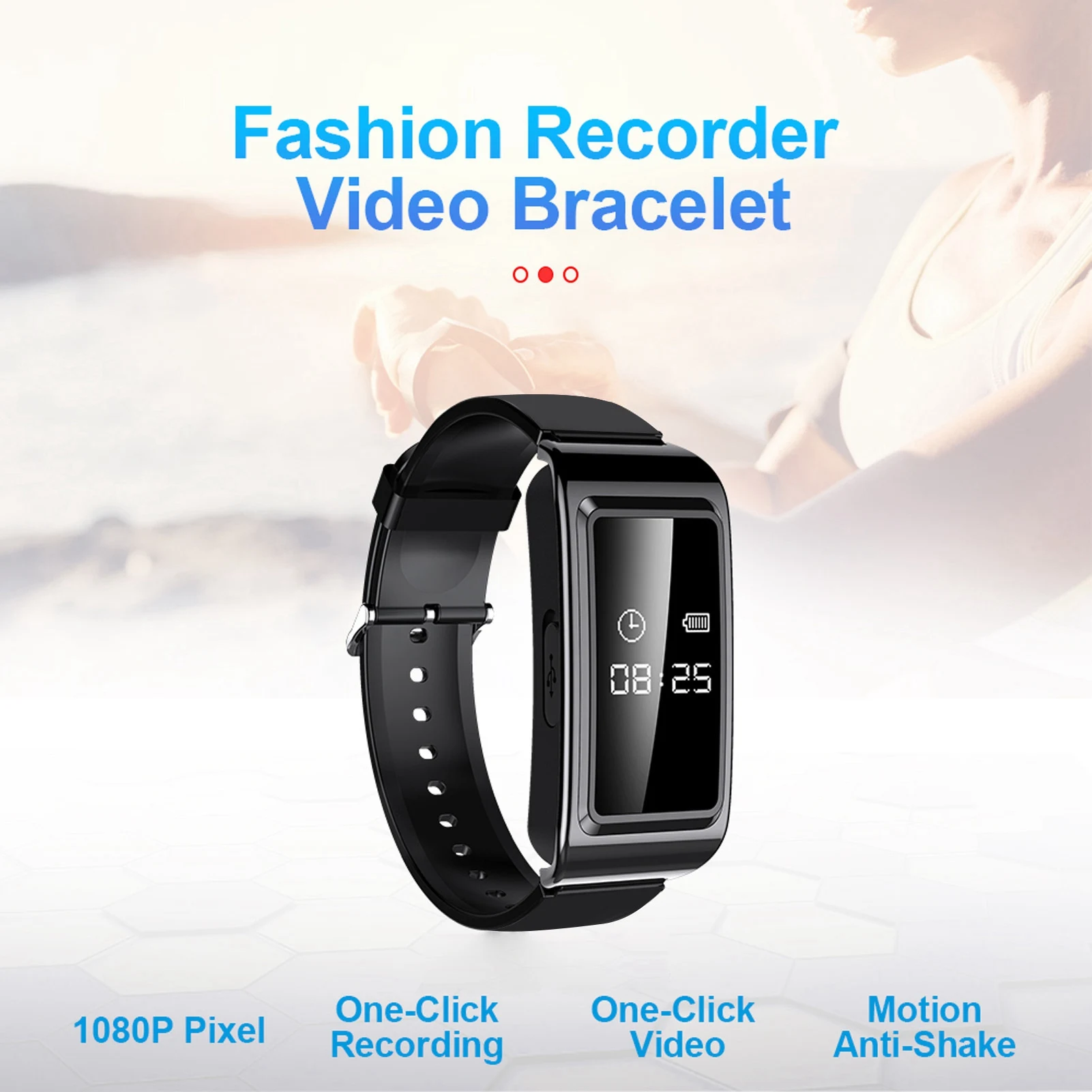 Camera Recorder Watch Recorder Watch HD Noise Reduction Voice Activated Sweat Proof Camera Bracelet Meeting Speech voice recorder