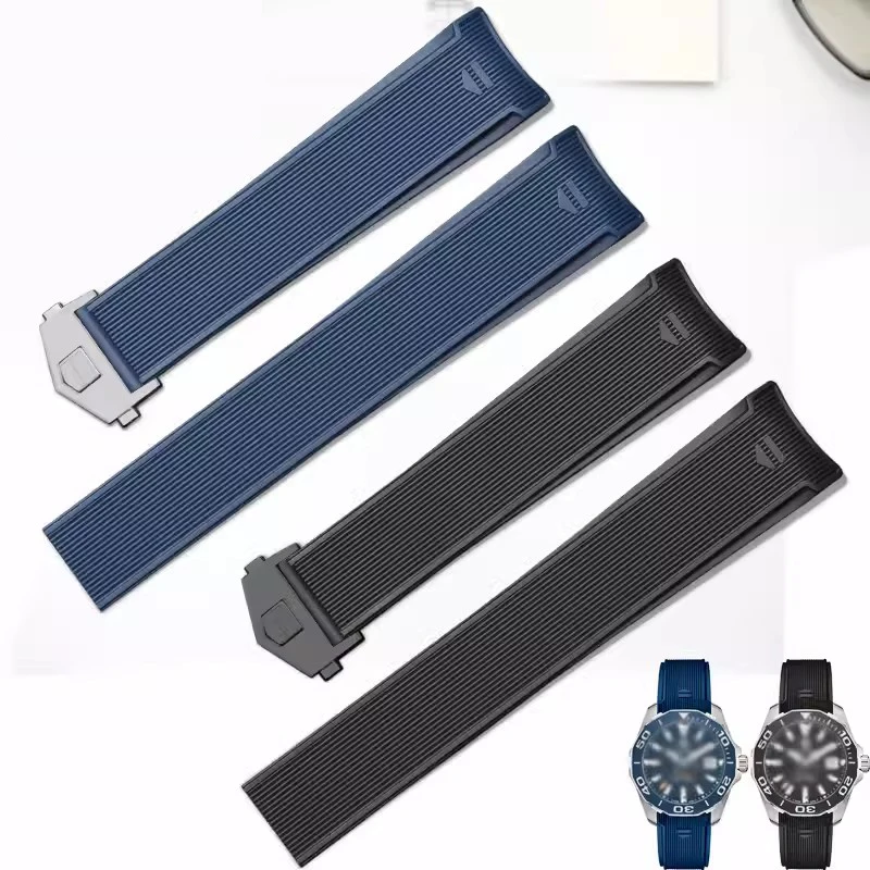 Per Tag Heuer Concept F1 22Mm Arc Silicone Competitivo Diving 300 Tiger Calila Soft Black Comodo Cinturino In Gomma Per Orologio