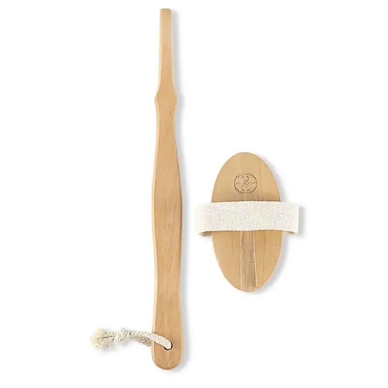 Natural Bristles Long Wooden Handle Dry Skin Exfoliating Shower Brush Back Scrubber Detachable Body Massage Cleaning Accessories 5