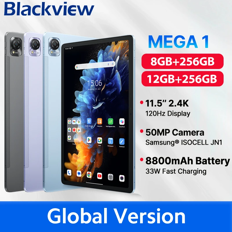 Blackview MEGA 1 Tablets 11.5'' 2.4K 120Hz Display 8GB/12GB 256GB
