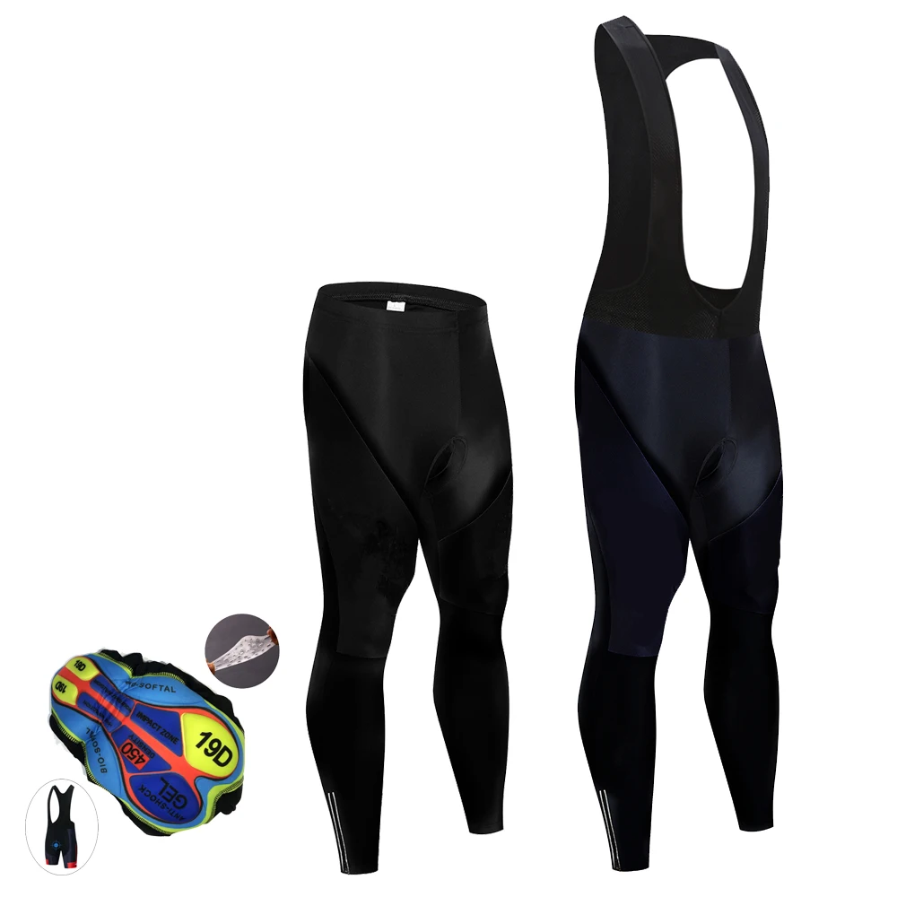 All black Summer Cycling Bib Shorts Breathable MTB Bicycle Cycling Long Pants Bike Shorts Men Bicycle Long Bib Pants Quick Dry