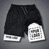 Brand new men's custom tight shorts, gym sports shorts, their logo, quick drying double-layer custom sports shorts 2