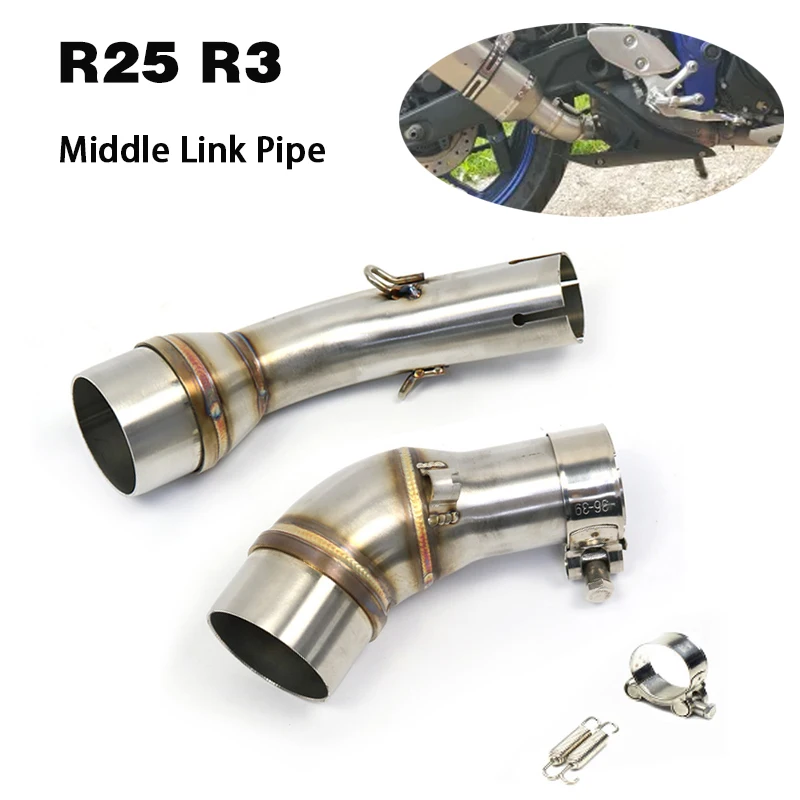 Motorcycle Middle Exhaust Mid Link Pipe Motorbike Modified Scooter Muffler For Yamaha R25 R3 Mt-03 Yzf-R25 Yzf-R3 Yzf Mt03