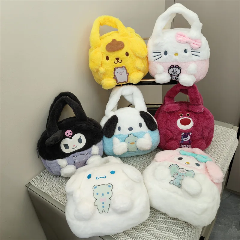 

Sanrio плюшевая сумка Kawaii Kuromi Melody Мультфильм Аниме Сумка через плечо косметика путешествия сумки для хранения женщин девушек подарки