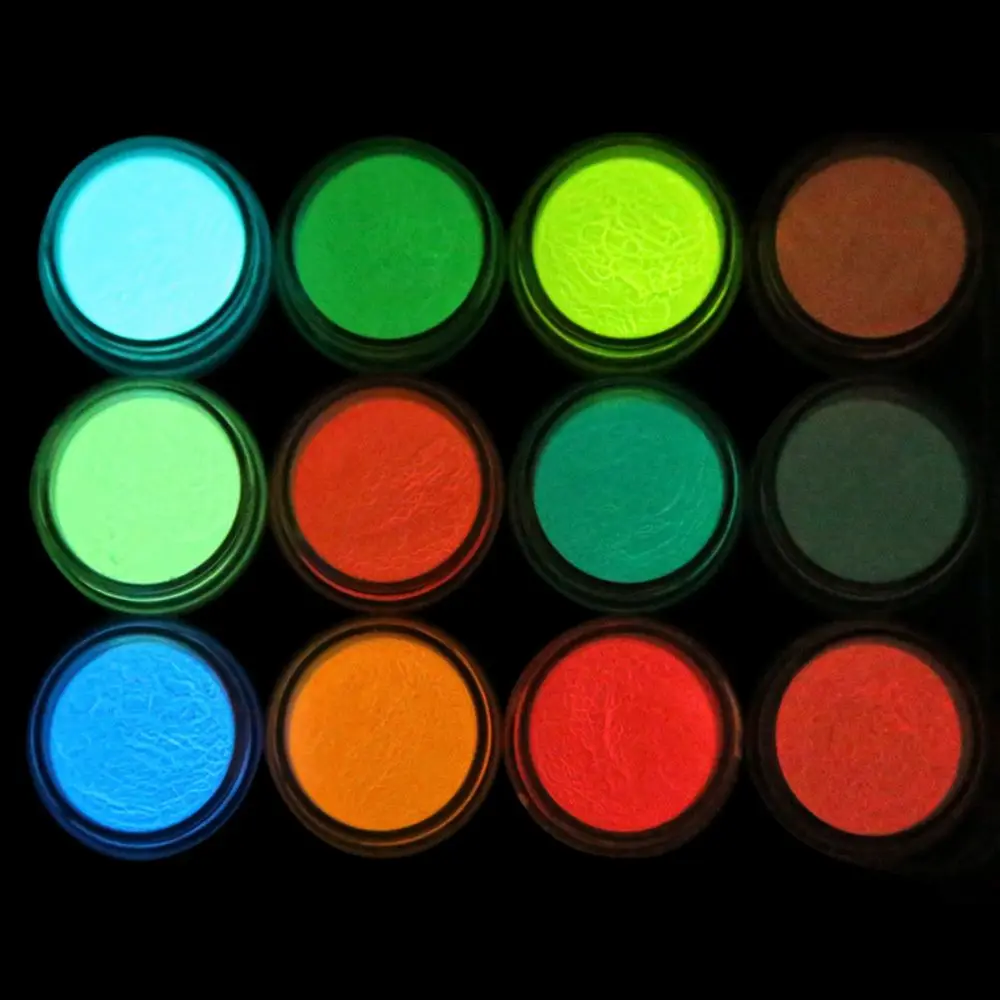 12g Glow-In-The-Dark Powder Long-Lasting High Brightness Fluorescent Powder Diy Handmade Materials Nail Art Color