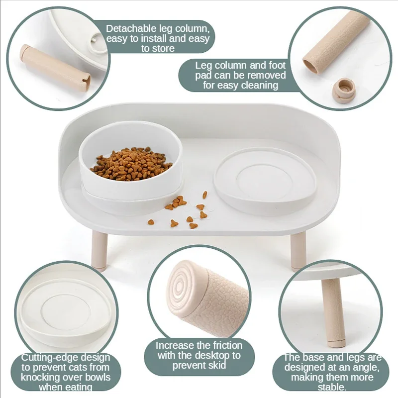 

Feeder Dish Height Food Pet Elevated Feeders Drinker Water Supplies Bowls Double Dog Dogs Adjustable Cats Feeding Cat Bowl