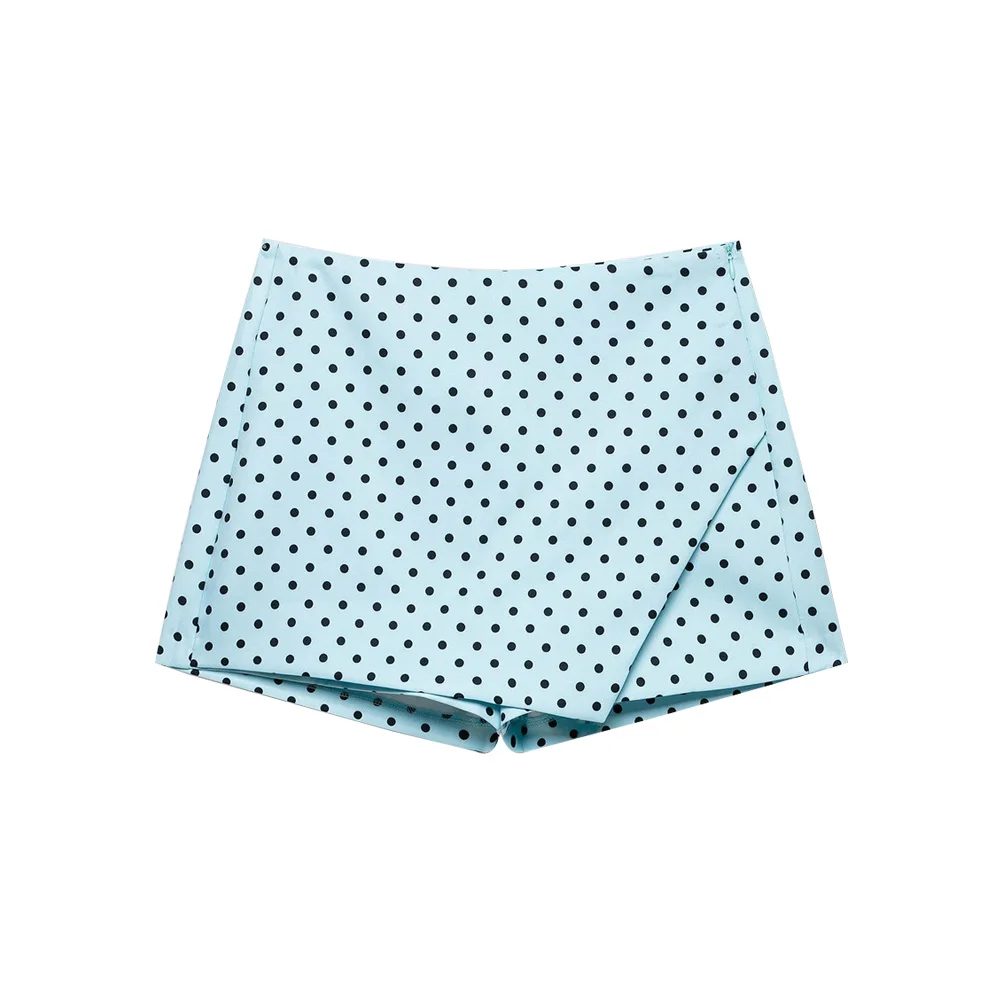 Women's Asymmetric Solid Color Skort Casual Side Zipper Shorts Skirts for Spring Summer Fashion