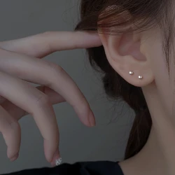 Elegant Grey Leaf Stud Earrings - Trendy Korean Fashion Jewelry Gift (66000)