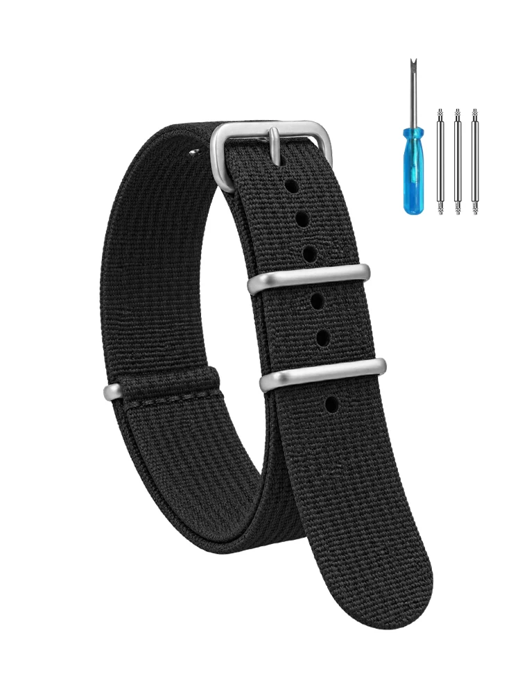 Premium Ribbed Nylon Strap - Military Ballistic Fabric Replacement Watchband