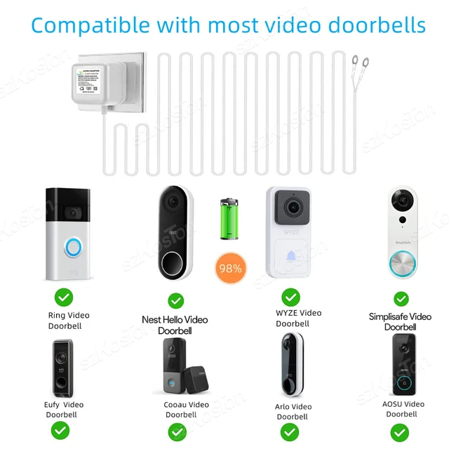 Universal Power Adapter EU/US/UK Plug 24V AC Transformer Charger For Ring Wifi Smart Camera Video Doorbell Intercom Door Bell 2