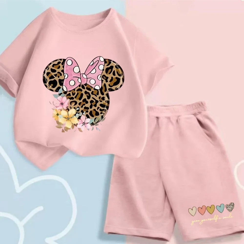 Summer Baby Girls Clothes Set Cartoon Printed T-Shirts Top And Shorts 2 Pieces Suit Children Short Sleeve Tracksuits kids clothing set kids t shirt girls clothing set