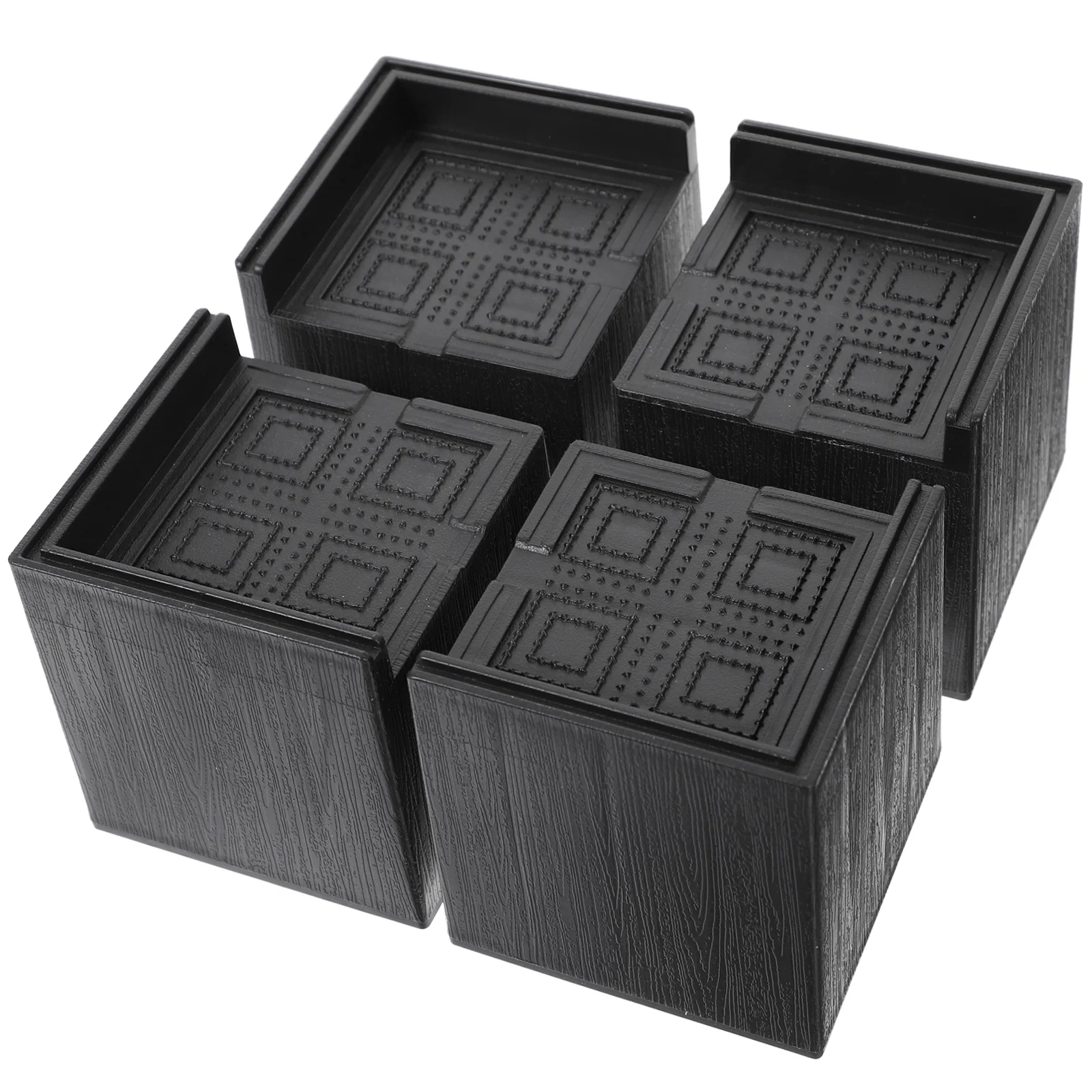 

4pcs Square Furniture Risers Rubber Bed Risers Table Chair Height Lift Riser