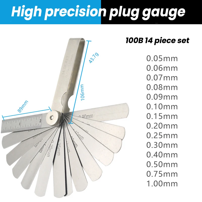 Feeler Gauge High Precision Plug Gauge Range Finder Feeler Gauge Valve Teaching Feele For Measurement Probe Gap