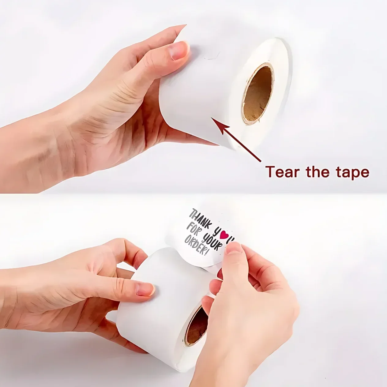 Più adesivi mostrati su articoli di imballaggio