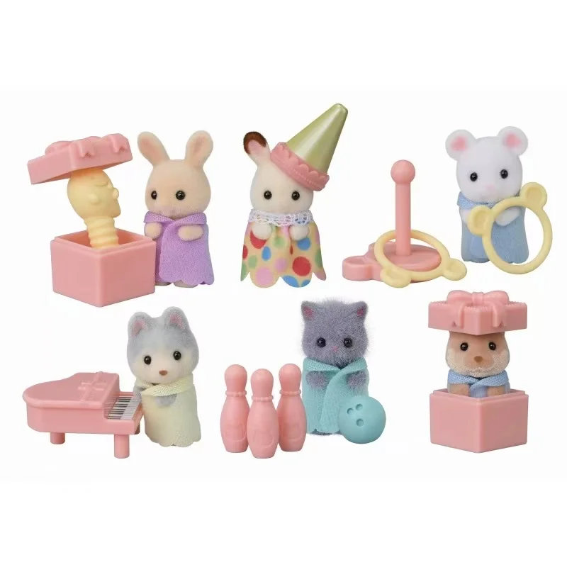 Sylvanian Families toys girl toy kitchens mini baby party blind bags dolls miniature food children's kitchen