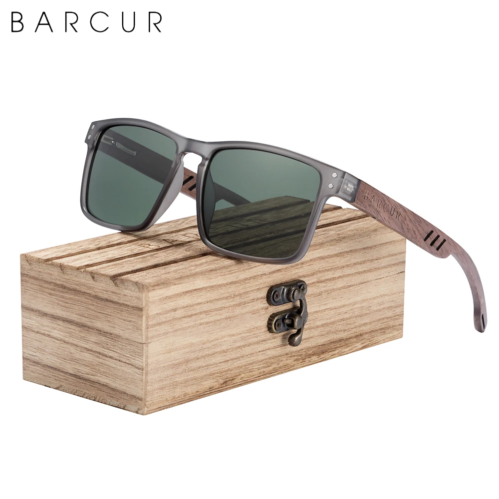 Original Naturholz-Sonnenbrille, polarisierte Sonnenbrille für Herren, quadratische Luxusmarkenbrille – Detail 9