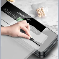 Scelleuse sous vide électrique pour aliments secs/humides, emballage scellé, joint de stockage des aliments de cuisine, couteau de coupe intégré 2