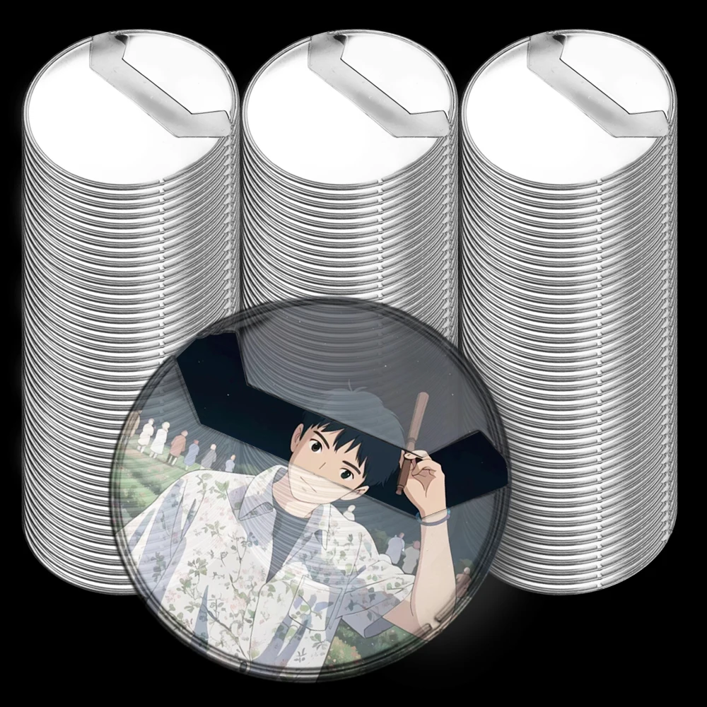 30mm/40mm/50mm Transparent Round Badge Protector Case Anime Badges Decoration Ita Bag Accessories Clear PVC Pin Case Cover anime badge case