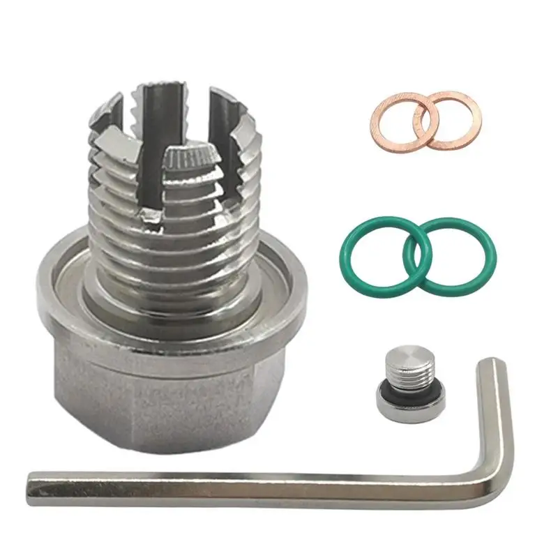

Car Oil Drain Bolt Oil Pan Drain Plug With O-Ring Seal Automotive Replacement Engine Oil Drain Plugs Stainless Steel Oil Plug