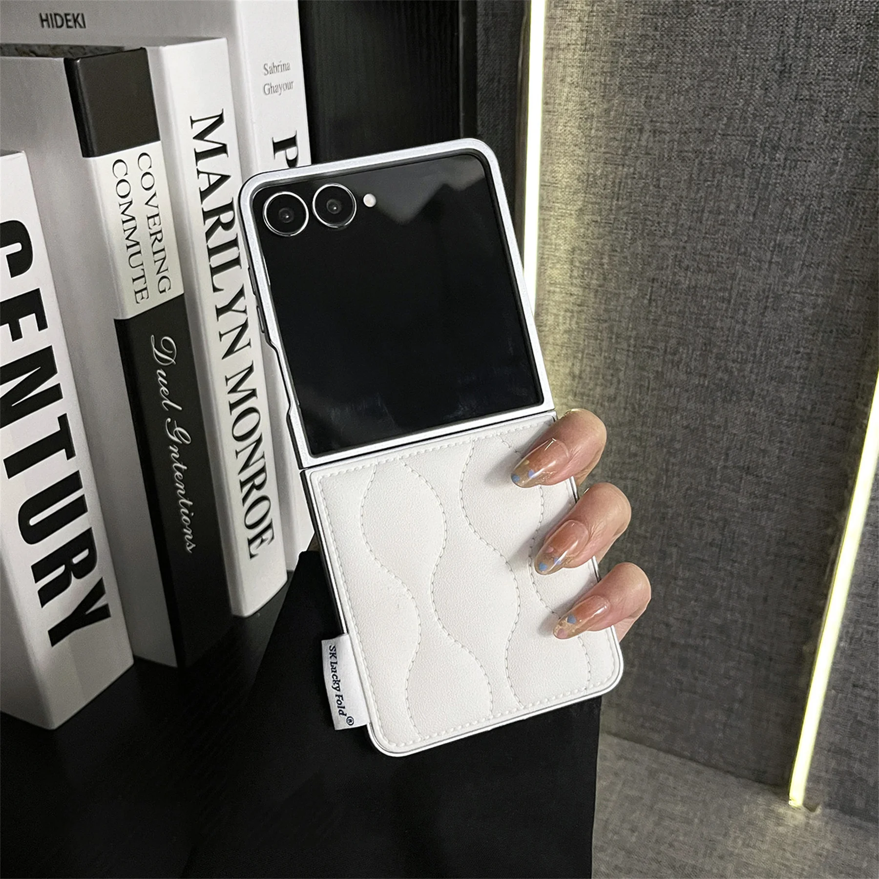 Luxury Solid Color Wave Design Phone Case - White, Black, Pink, Khaki