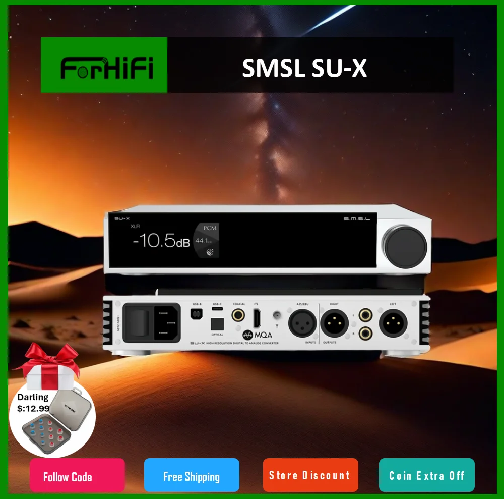 

SMSL SU-X MQA audio DAC Dual ES9039MSPRO DSD512 768kHz 32Bit Bluetooth5.1 XMOS XU-316 With Remote Control