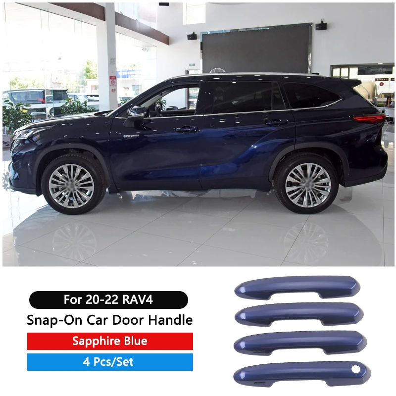 thumbnail image 1 of QHCP - Cubierta protectora para manija de puerta de coche, pegatina ABS envolvente completa para Toyota RAV4 20-22 Highlander Kluger 2022, accesorio exterior, 1 of 5
