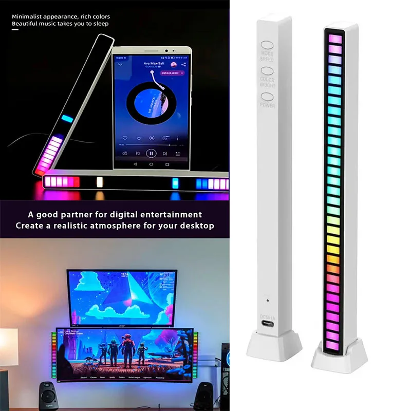 

RGB Smart synchronizat Music Sound LED Light Syn Rhythm Atmosphere light For Car Tv Gaming Computer Desktop Decor Lamp