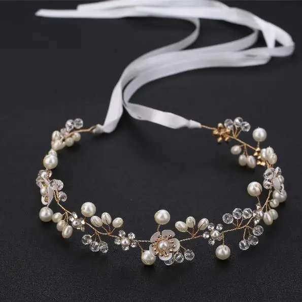 Trendy Handmade Pearl Bridal Headband Luxury Wedding Hair Accessories Bridesmaid Girls Head Jewelry for Women Headpiece Tiaras