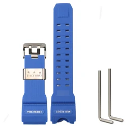 Durable Resin Sports Watch Band - Waterproof Wristband Replacement Bracelet - GWG1000 (Blue S 3)