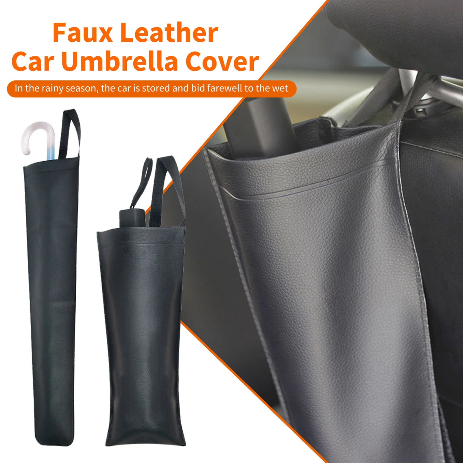 Universal Car Seat Back Wet Rain Umbrella Storage Bag Umbrella Storage Cover Waterproof Foldable Bag for Tidying Accessories