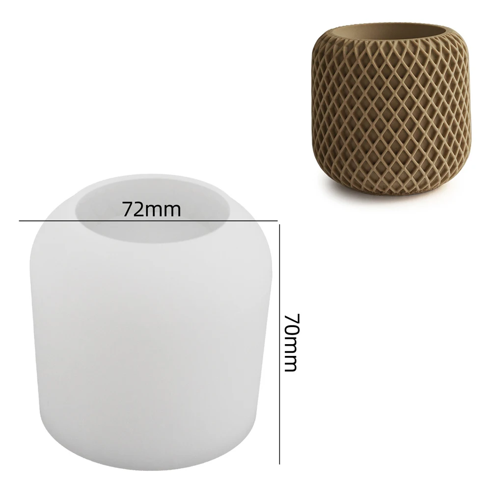 Diamond Pattern Silicone Mold for Home Decor: Versatile Jar, Pot, and Holder