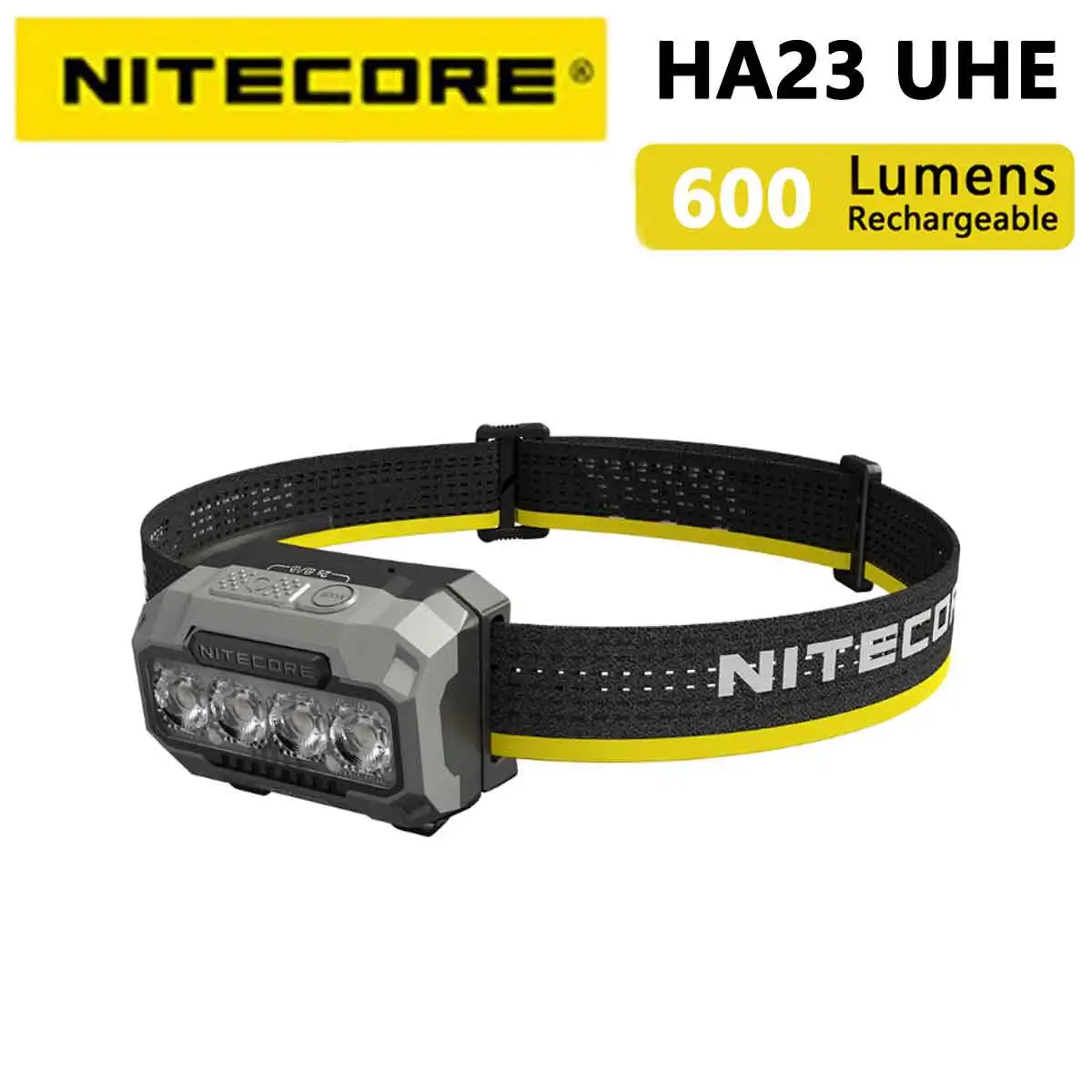 NITECORE HA23 UHE Lightweight AAA Headlamp 3 Color Temperatures 600 Lumens Headlight IP68 for Night Run Camping Fishing Trekking