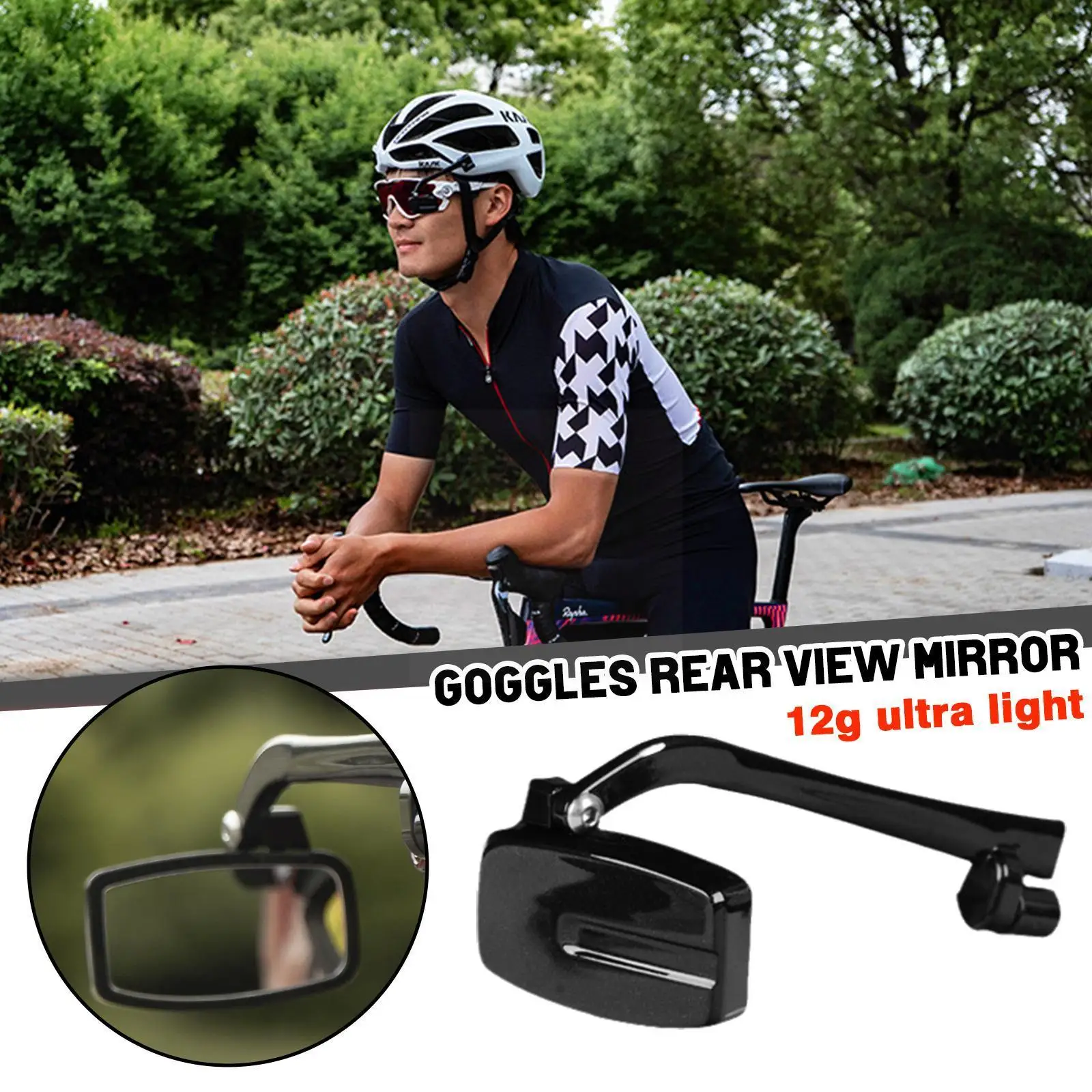 

Bike Bicycle Cycling Riding Glasses Rear View Mirror View Rear Eyeglass Adjustment Rearview Helmet 360 Mount V5A1