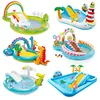 PVC Children's Inflatable Paddling Pool Crocodile Whale Dinosaur Volcanic Island Rainbow Candy Unicorn Gifted Inflatable Pump 1