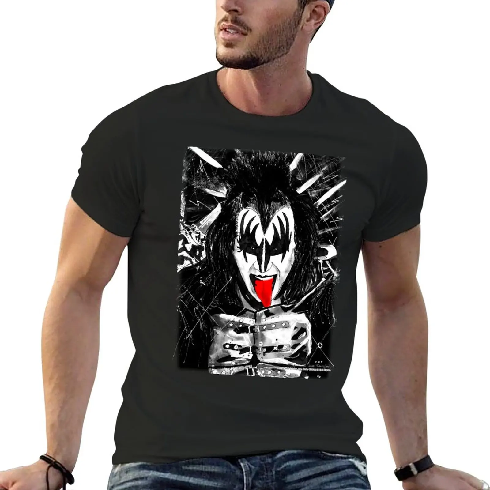 

New The Demon - Ink Original (Colour Splash) T-Shirt korean fashion heavyweight t shirts men clothes