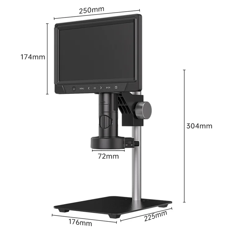 

3,5-дюймовый парофокальный электронный микроскоп промышленного класса, увеличение 1600х для идентификации монет, промышленное Обнаружение