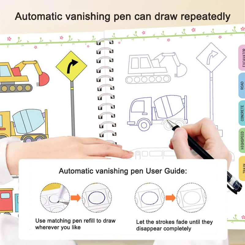 Magic Book Curious Copybook Children Drawing Books 3D Groove Reusable Educational Montessori Games for Writing Practice Book 4