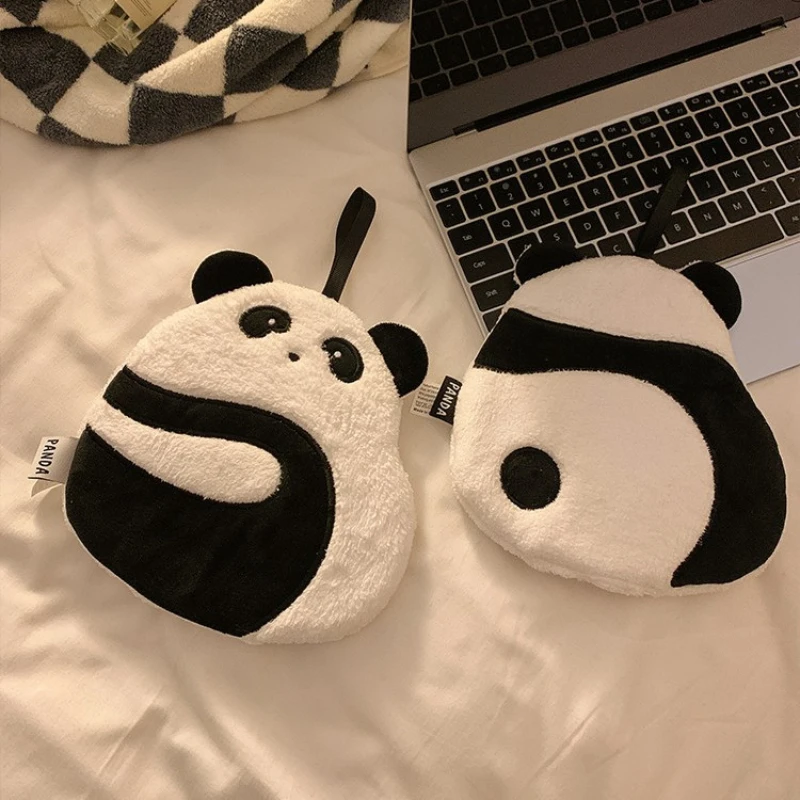 

Cute Cartoon Panda Coral Plush Wipe Household Kitchen and Bathroom Hanging Hand Towels Bathroom Thickened Absorbent Hand Towel