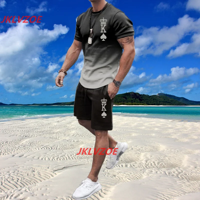 Summer Men Street Beach Fashion T Shirt Men Sets Shorts Outfits Men's Casual 3D Printed T shirt Casual O-Neck Short Pants Suits 2023 colorful cashew flower tracksuits sets pants set 3d printed couple sportswear suit fashion street pullover sweatshirt