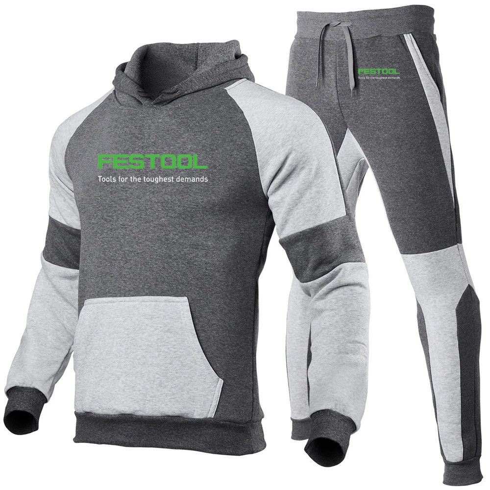 Festool Fashion 2023 New Men Spring and Autumn Long Sleeve Pullover Casual Cotton Sweatshirt Sweatpants Suit