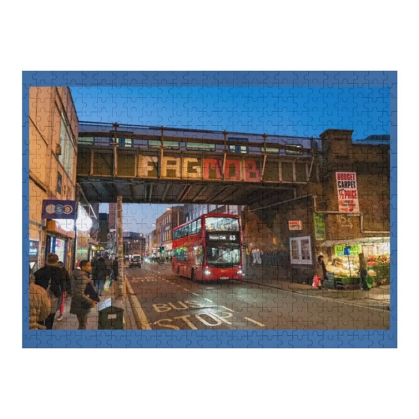 

Peckham bus at dusk Jigsaw Puzzle Custom Anime Personalize Puzzle
