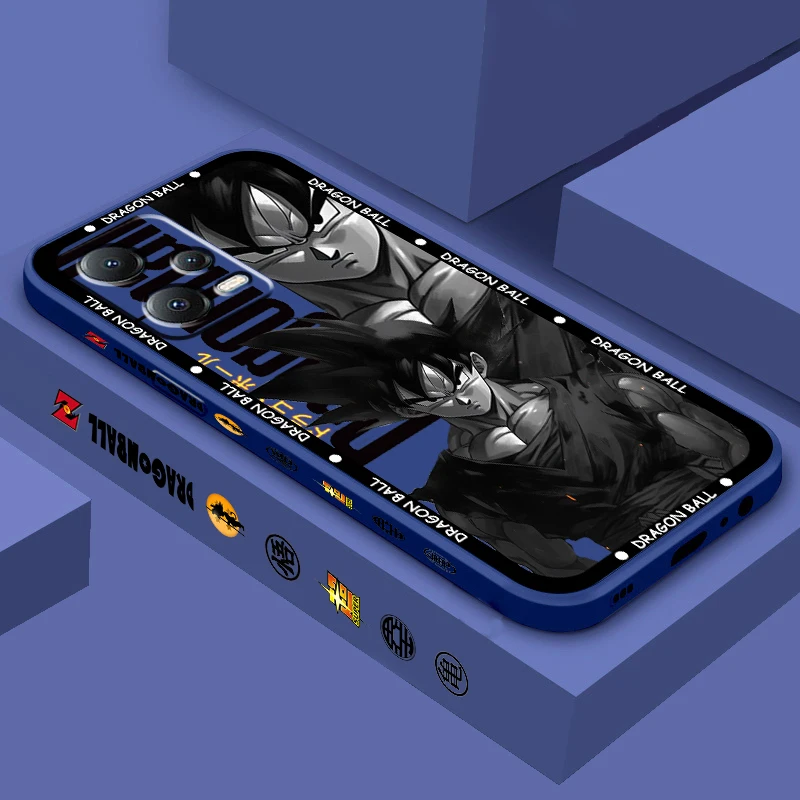 D-Dragon Ball Goku Fashion Liquid Left Rope For Xiaomi Redmi Note 12 12S 12R 11 11T 11S 10 10S 9 8 8T Pro Plus 5G Phone Case