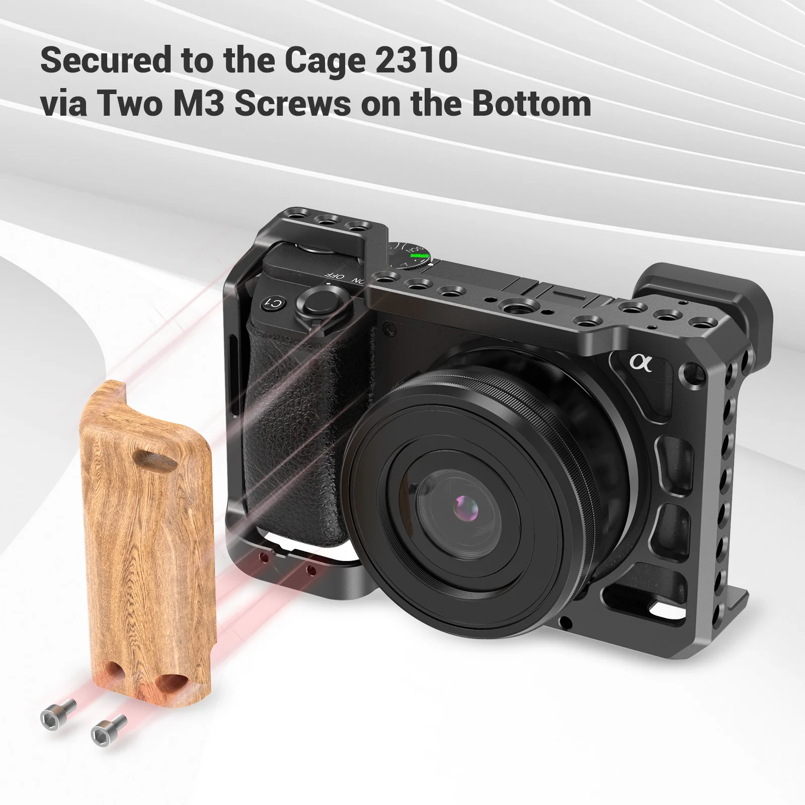 SmallRig Wooden Handgrip for Sony A6400 Cage 2310 Camera