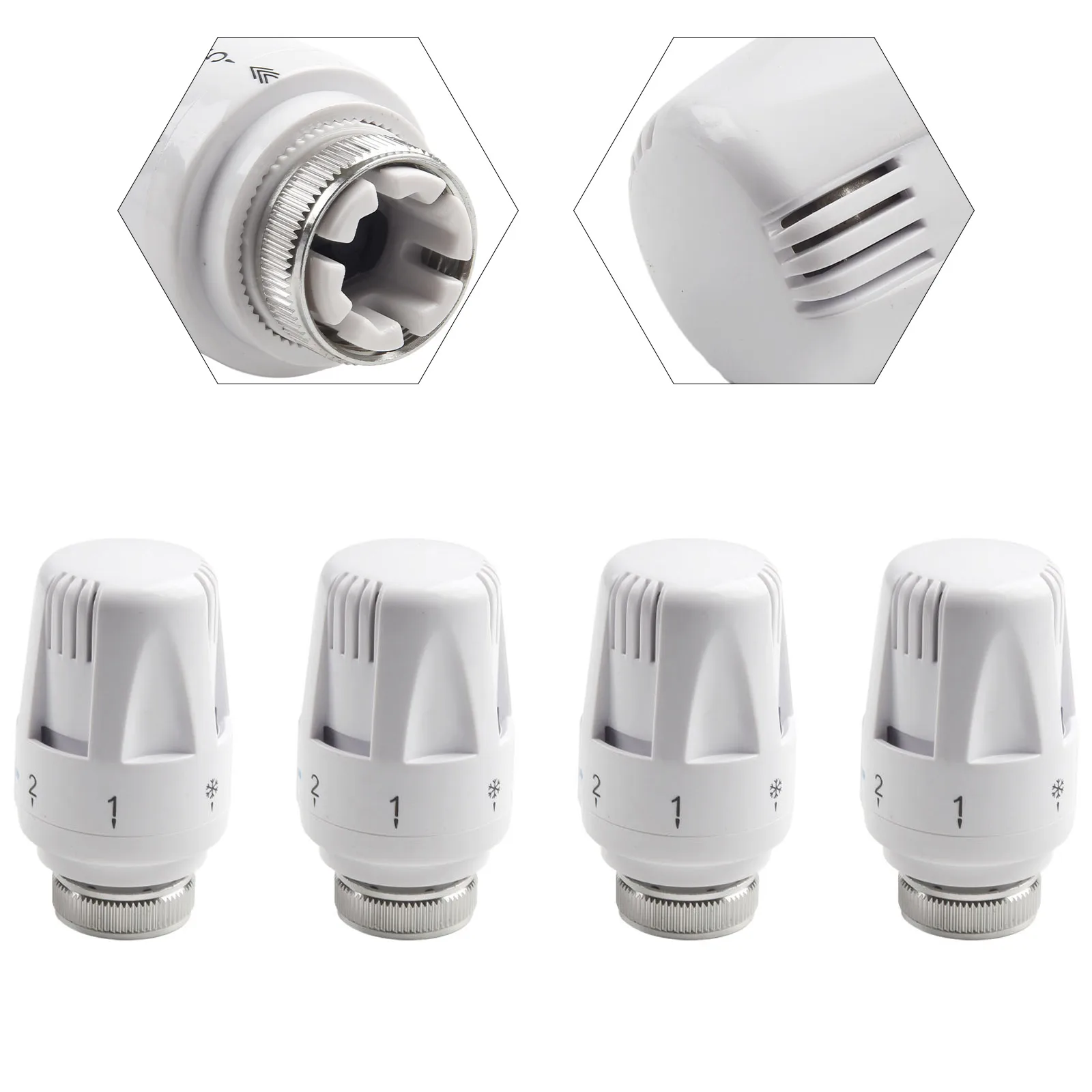 

Brand New Thermostatic Head Accessories 4Pcs 9x5cm Adjustment Hand Wheel Radiator Alloy Temperature Control Valve