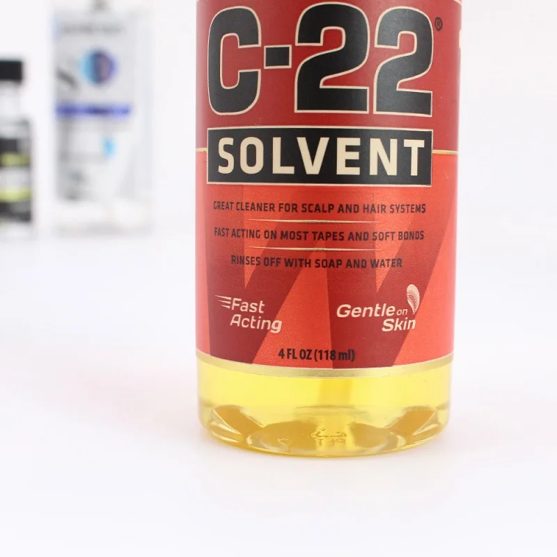 1 botella de cinta C-22 removedor de solventes, 4 Oz + 1 botella, pegamento adhesivo pequeño para peluquín, 0,5 Oz, 15ml